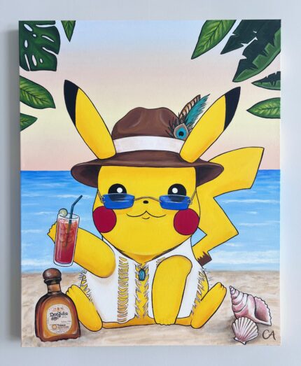 Pikachu In Tulum – Original Acrylic Painting (24 x 30 in)