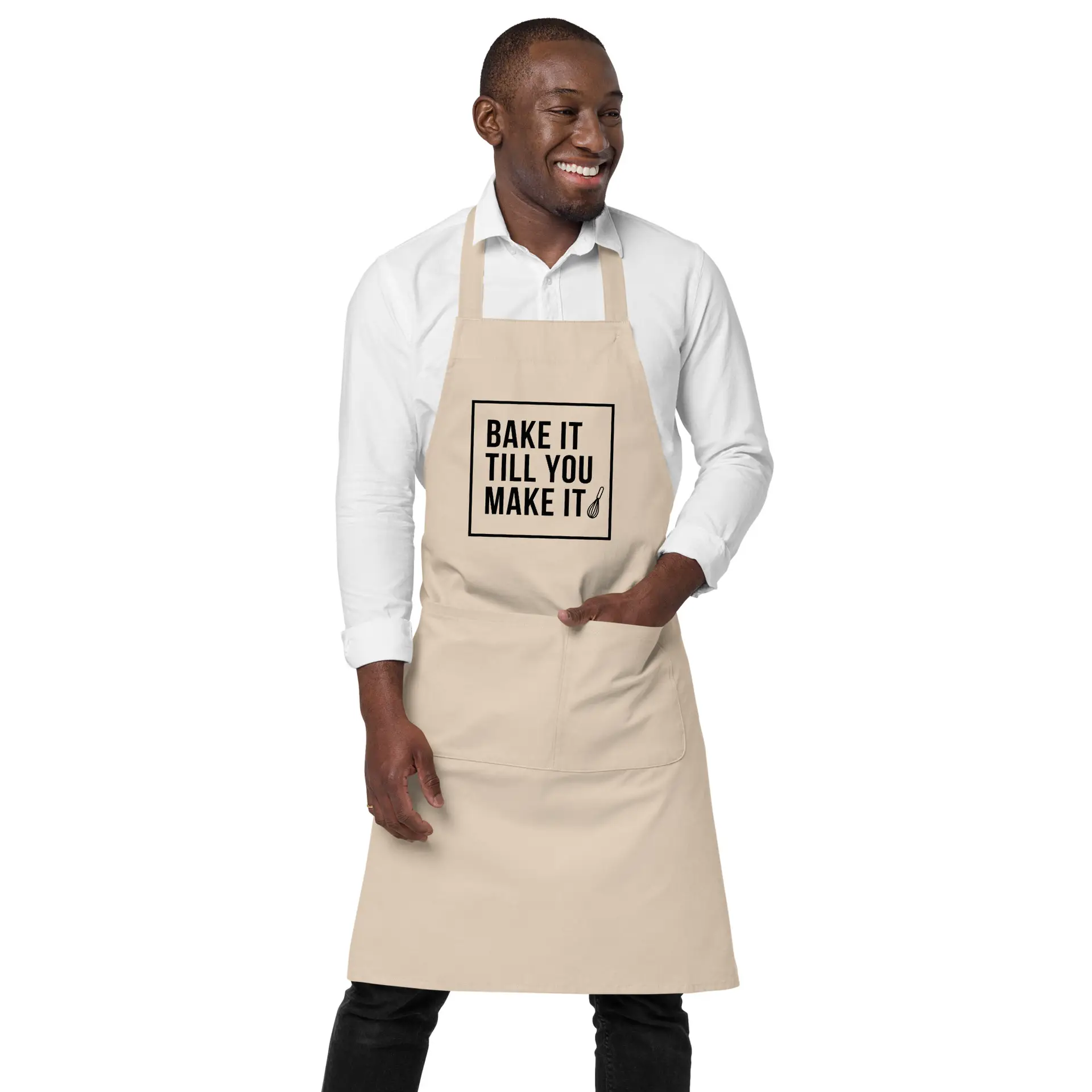 organic-cotton-apron-rope-front-693cb0a665f59.jpg Bake It Till You Make It – Premium Apron - Image 1