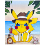 Pikachu In Tulum – Original Acrylic Painting (24 x 30 in)