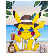 Pikachu In Tulum – Original Acrylic Painting (24 x 30 in)